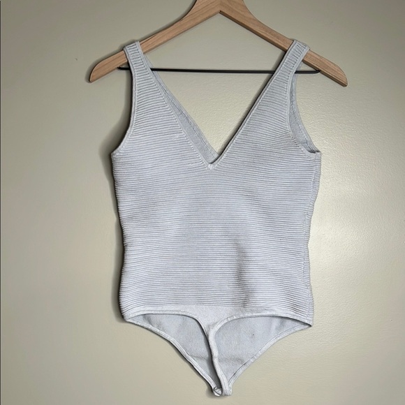 Abercrombie & Fitch Bodysuit Blue Ribbed Bodysuit Medium - Picture 6 of 6